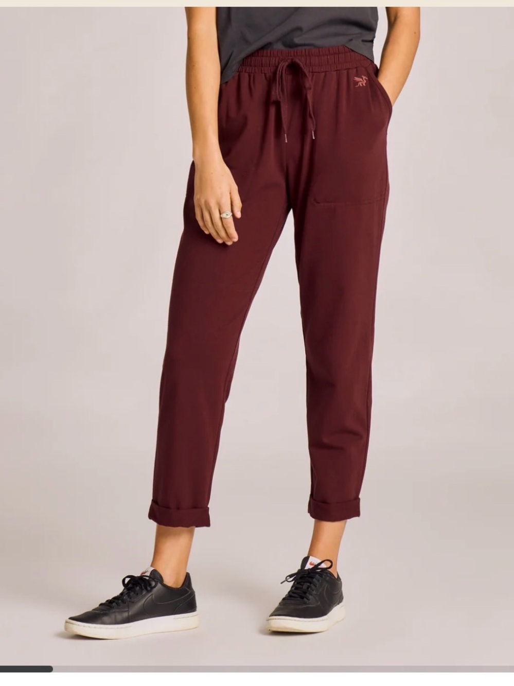 Life is Good Crusher-Flex Burgundy Drawstring Jogger - Size Small